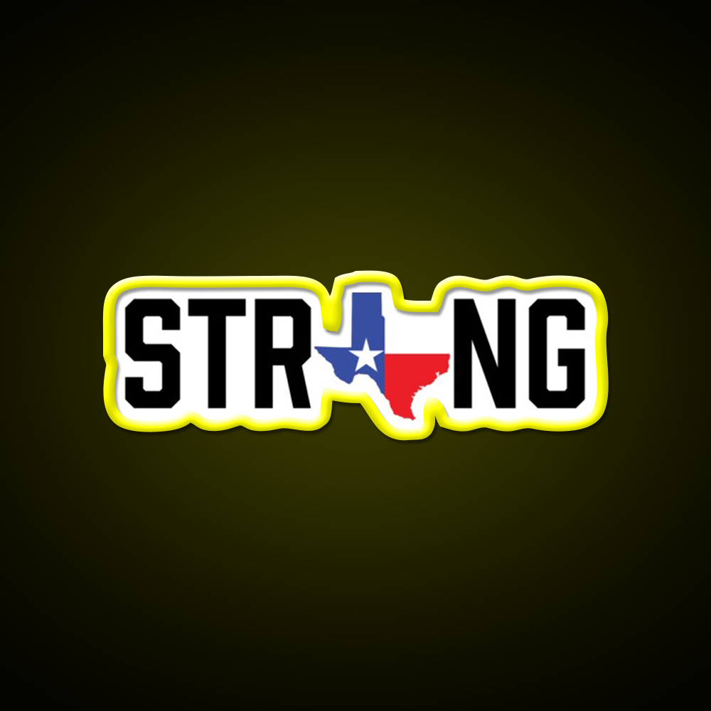 Texas State Strong Red White Blue Gym Fitness Led Neon Sign Rgb Color