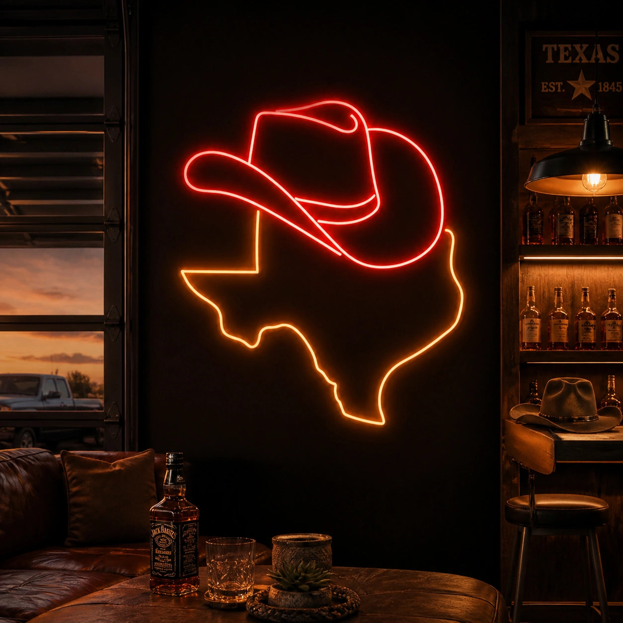 Texas Word Vintage LED Neon Sign high-converting product image