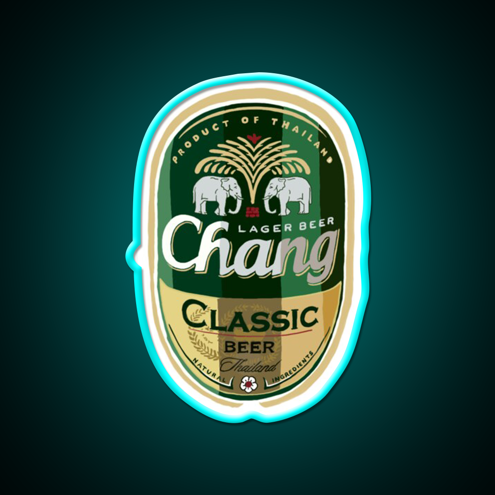 Thai Chang Beer Label Beer Bar Decor Led Neon Sign Rgb Color