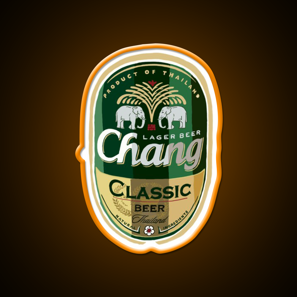 Thai Chang Beer Label Beer Bar Decor Led Neon Sign Rgb Color