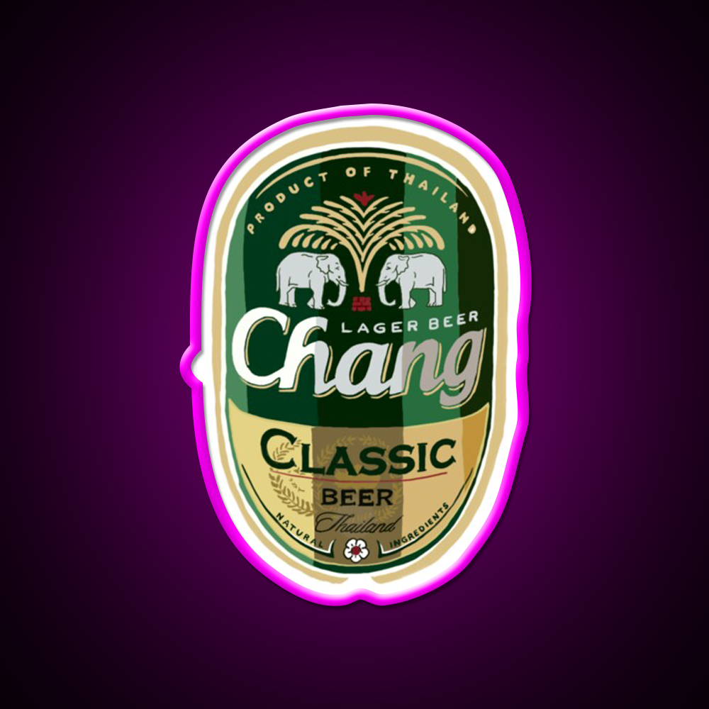 Thai Chang Beer Label Beer Bar Decor Led Neon Sign Rgb Color