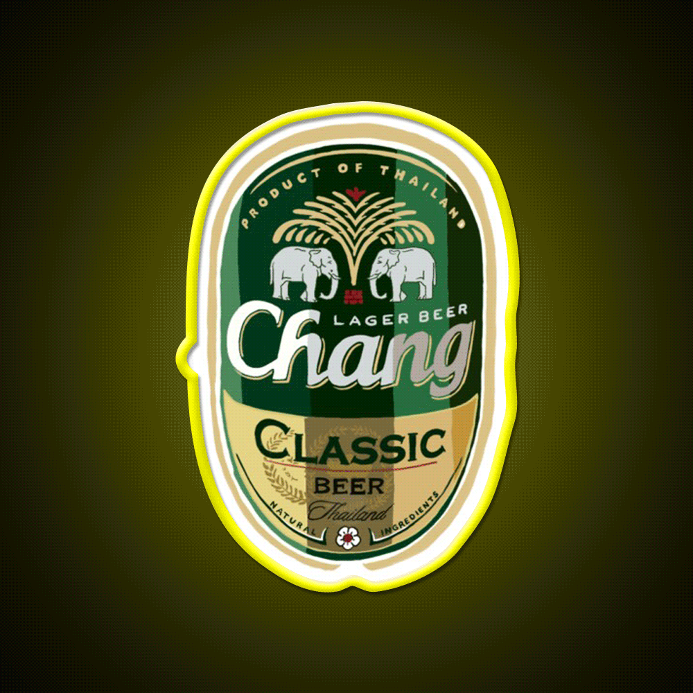 Thai Chang Beer Label Beer Bar Decor Led Neon Sign Rgb Color