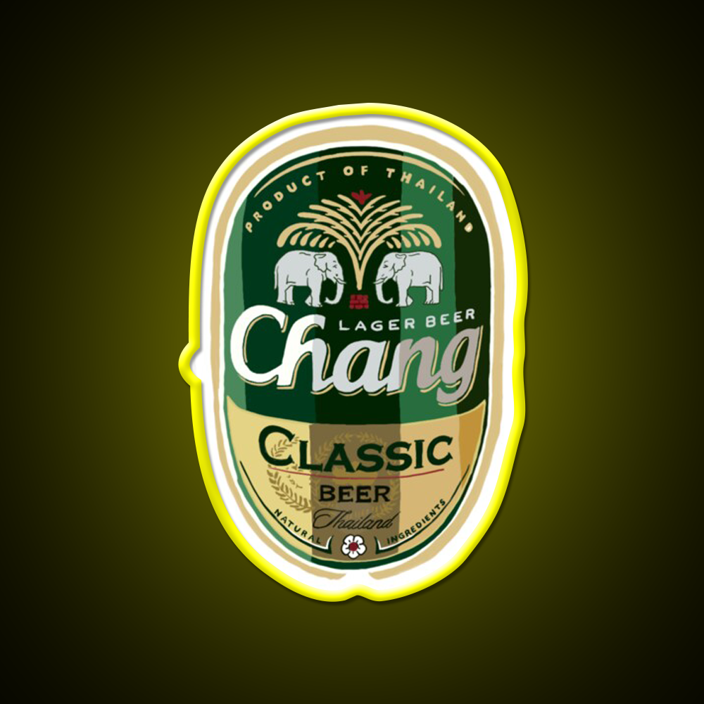 Thai Chang Beer Label Beer Bar Decor Led Neon Sign Rgb Color