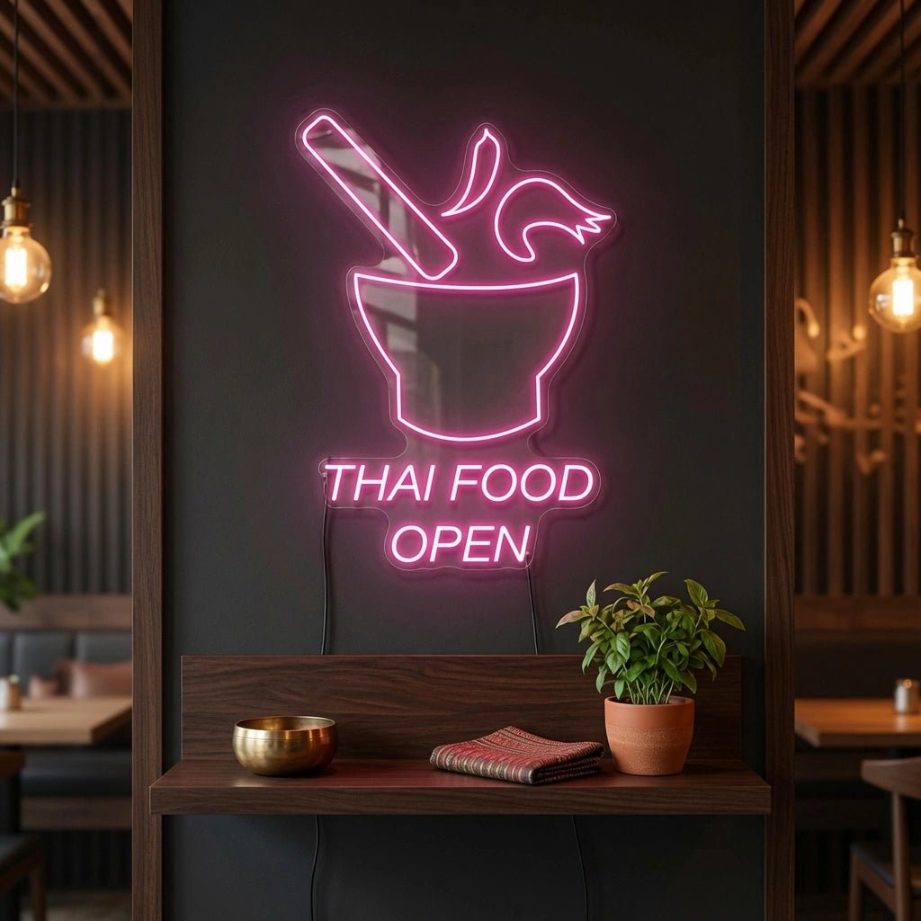 Thai Food Open LED Neon Sign - Shineneon