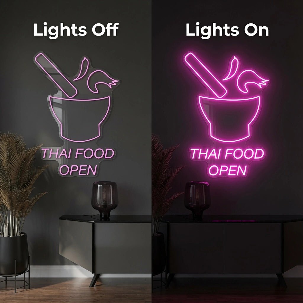 Thai Food Open LED Neon Sign - Shineneon