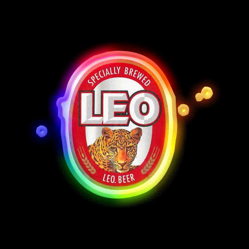 Thailand Leo Beer Classic Beer Bar Decor Led Neon Sign Rgb Color - LED neon sign close-up detail