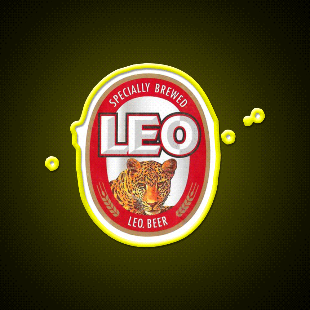 Thailand Leo Beer Classic Beer Bar Decor Led Neon Sign Rgb Color - Custom LED neon sign front view