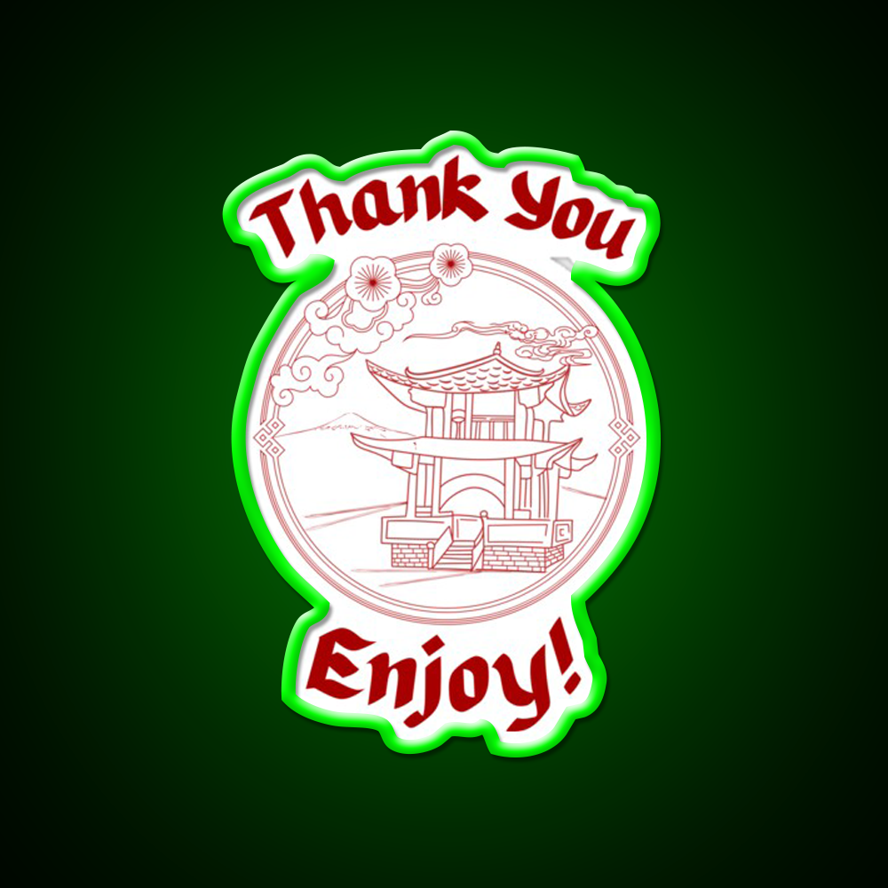 Thank You Enjoy Led Neon Sign Chinese Food Rgb Color