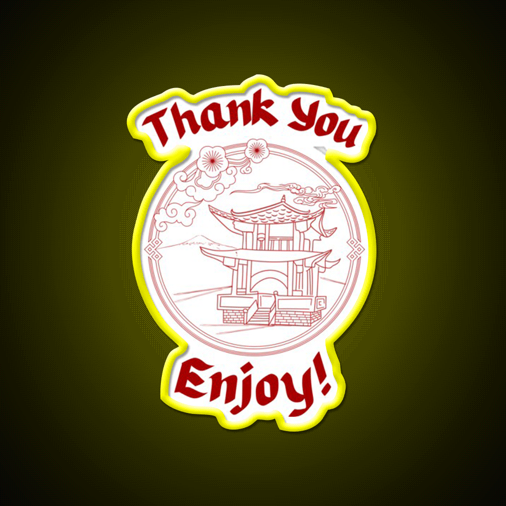 Thank You Enjoy Led Neon Sign Chinese Food Rgb Color