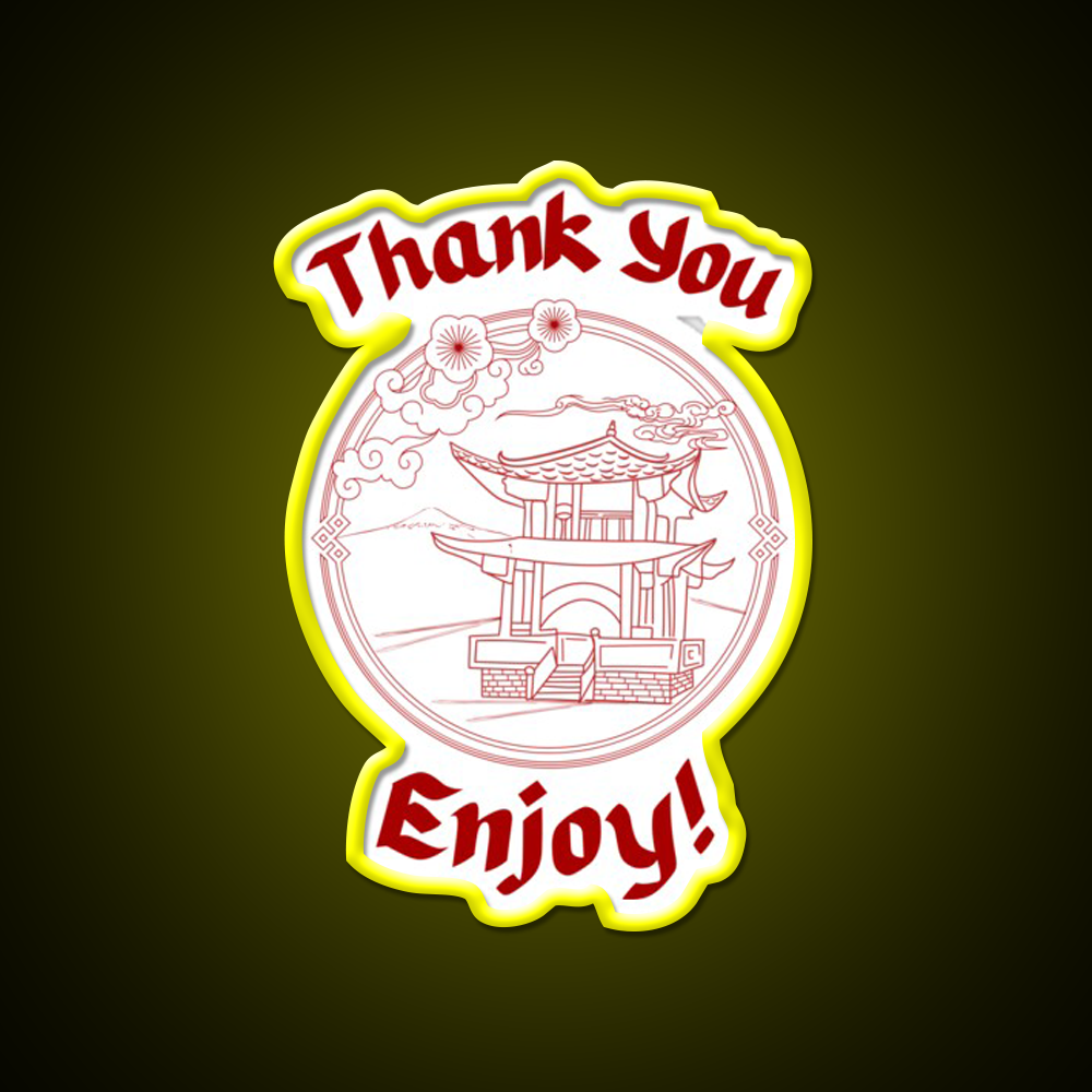 Thank You Enjoy Led Neon Sign Chinese Food Rgb Color