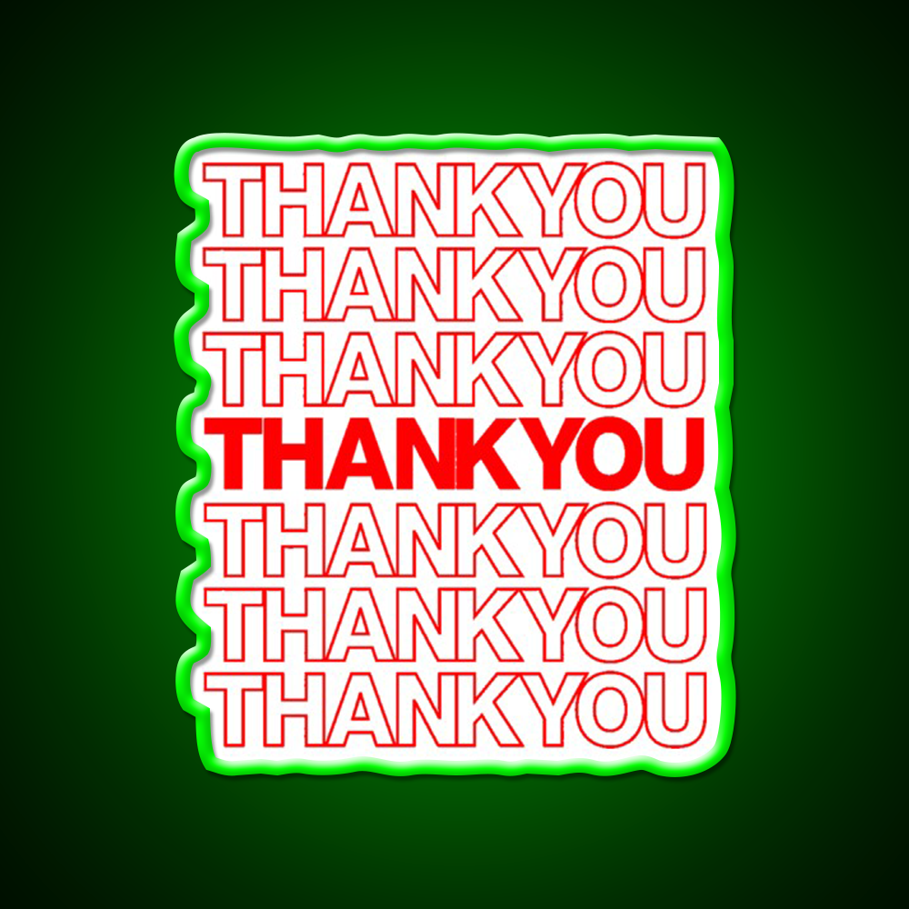 Thank You Led Neon Sign Chinese Food Rgb Color
