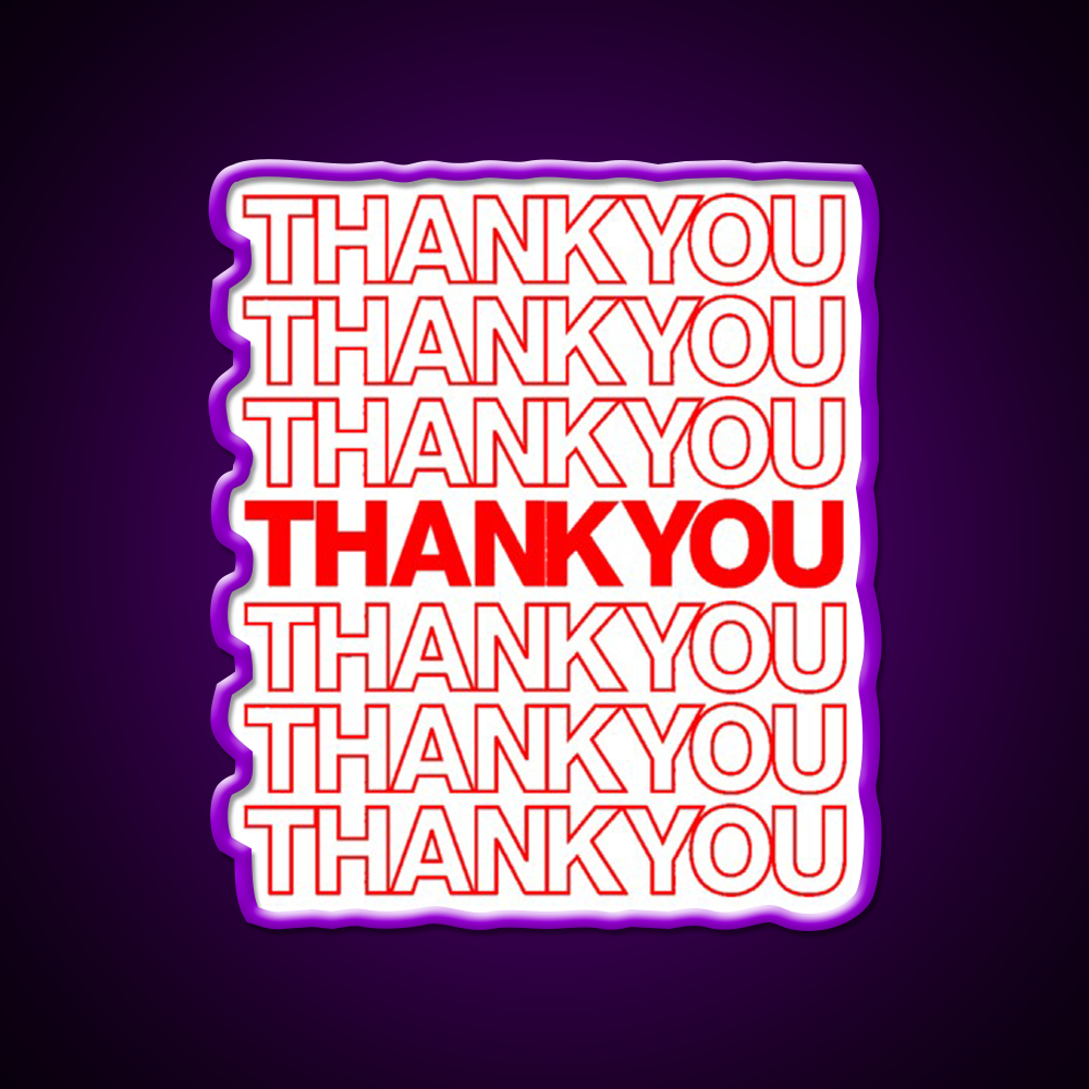 Thank You Led Neon Sign Chinese Food Rgb Color