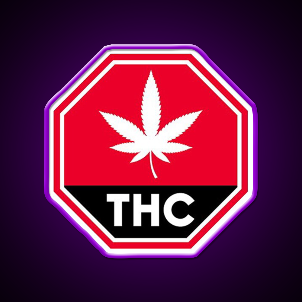 Thc Canada Warning Hemp Inspired Green Leaf Led Neon Sign Rgb Color - LED neon sign view 9