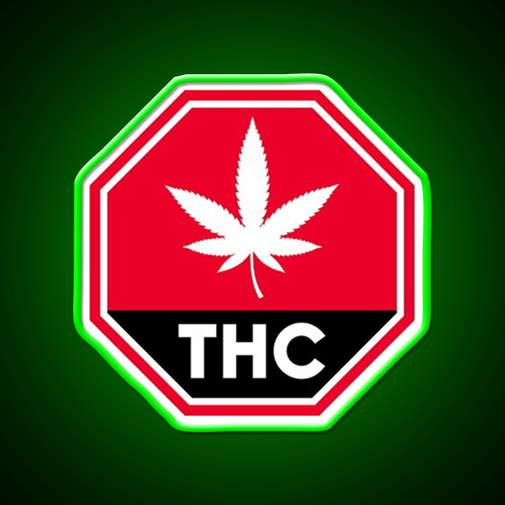 Thc Canada Warning Hemp Inspired Green Leaf Led Neon Sign Rgb Color - Shineneon