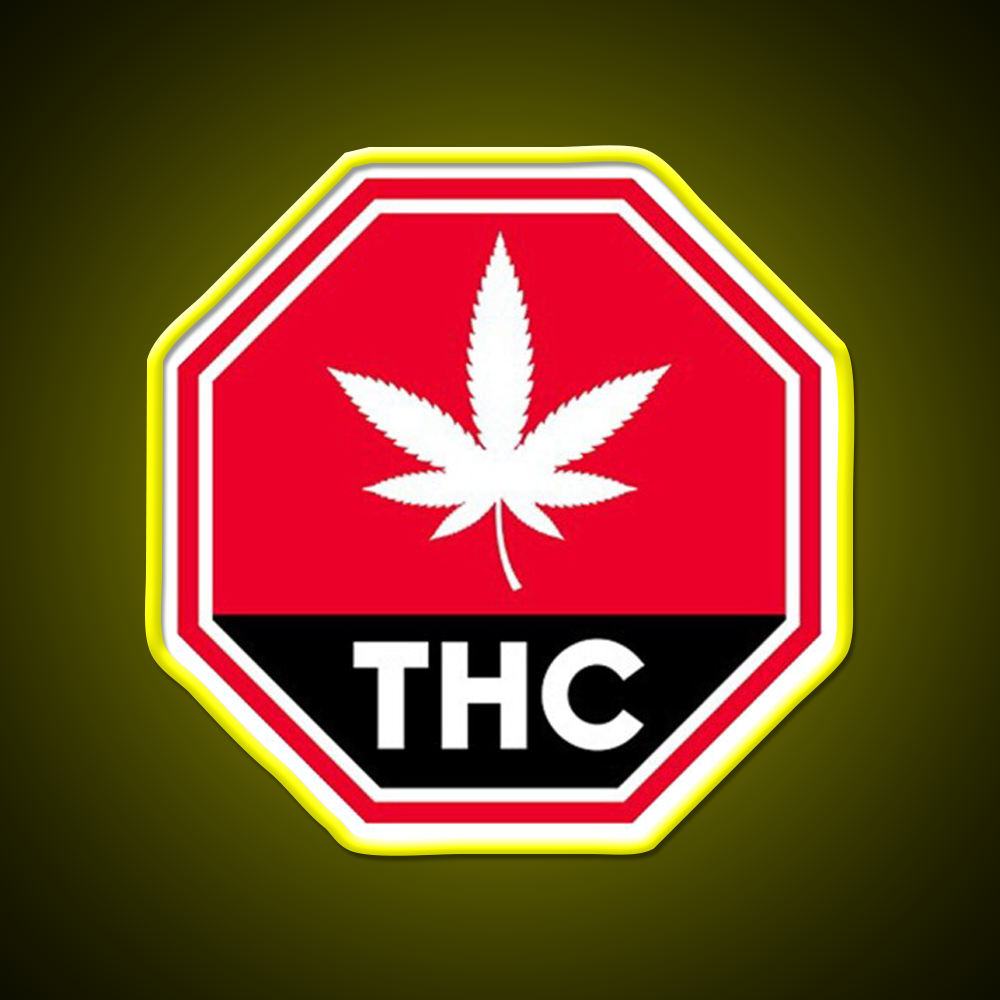 Thc Canada Warning Hemp Inspired Green Leaf Led Neon Sign Rgb Color - LED neon sign view 7