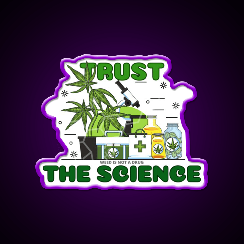 Thc Science Hemp Inspired Green Leaf Led Neon Sign Rgb Color - Shineneon