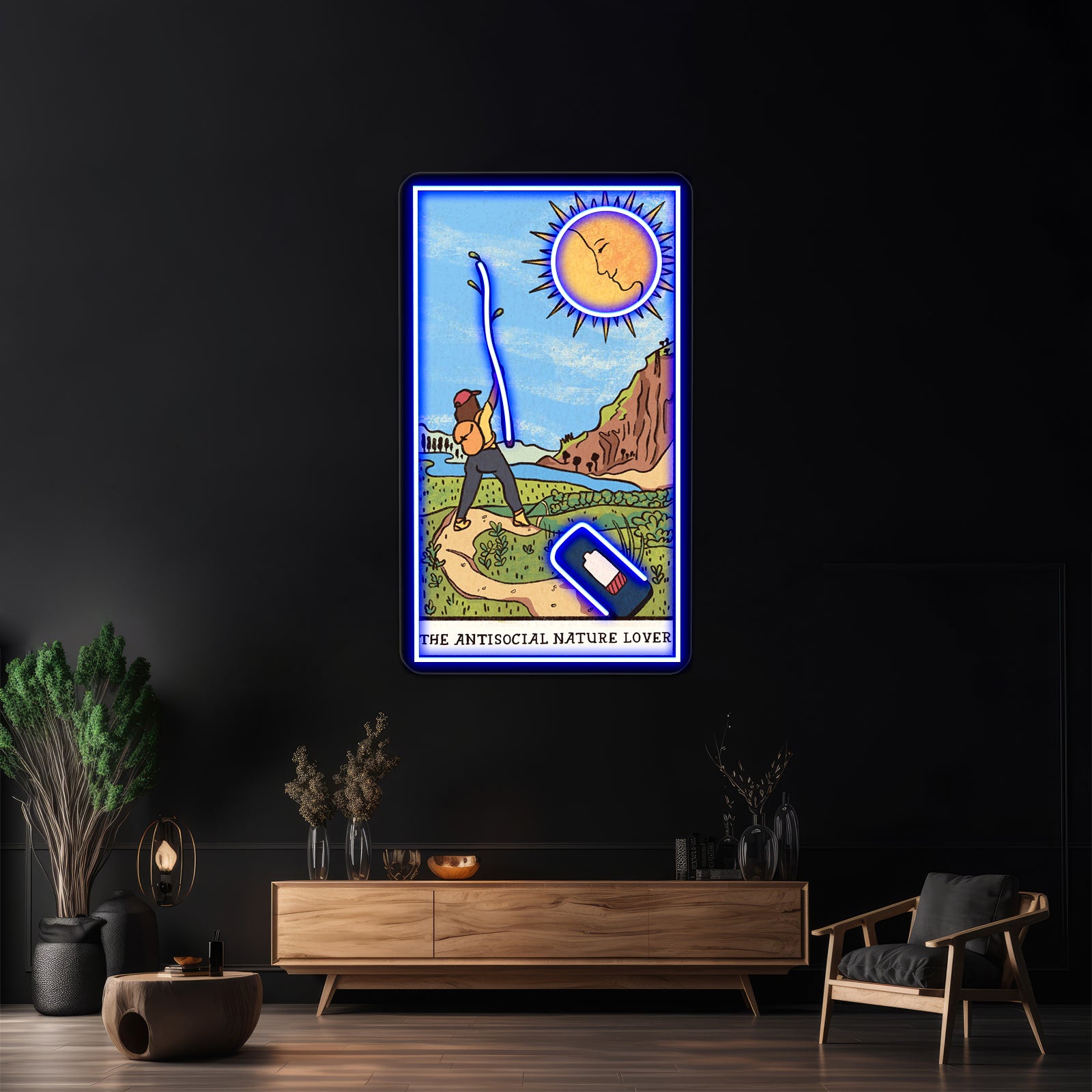 The Anti Social Nature Lover Tarot Card Neon Sign Artwork For Neon Bar Signs | Shineneon