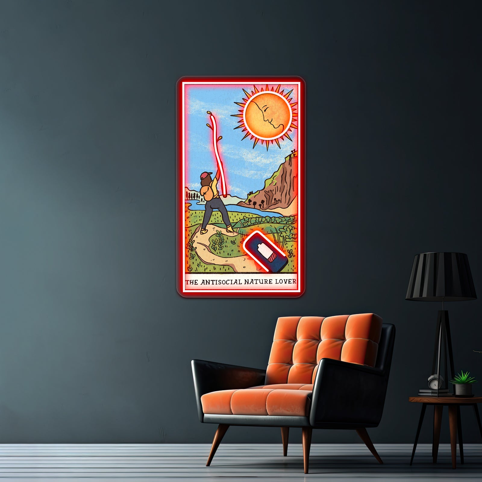 The Anti Social Nature Lover Tarot Card Neon Sign Artwork For Neon Bar Signs | Shineneon