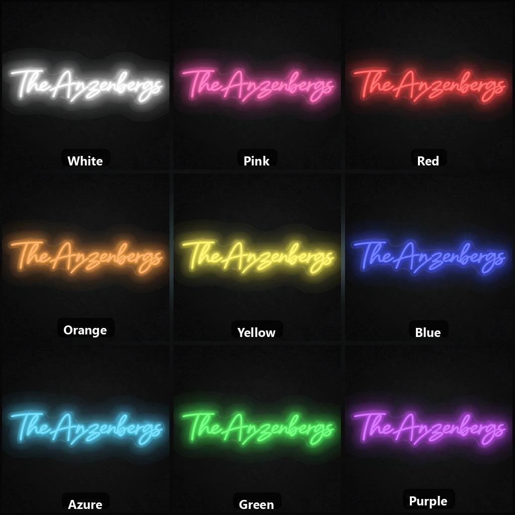 The Anzenbergs LED Neon Sign color grid
