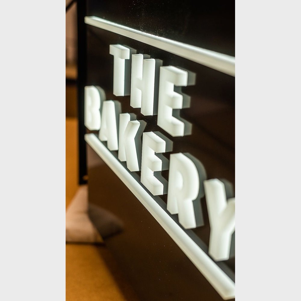 The Bakery 3D Frontlit And Backlit Channel Letter Led Light Sign - Shineneon
