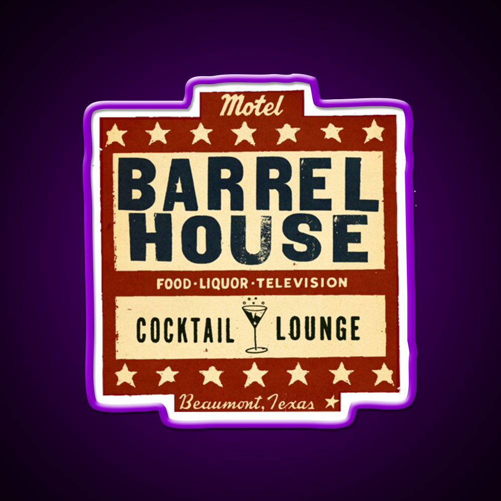 The Barrel House Motel Whiskey Drink Bar Led Neon Sign Rgb Color