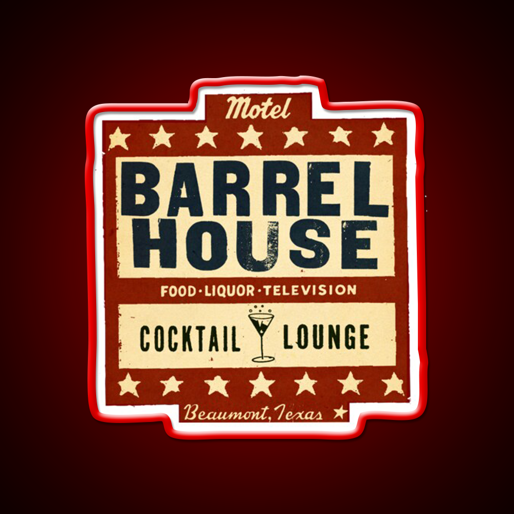 The Barrel House Motel Whiskey Drink Bar Led Neon Sign Rgb Color