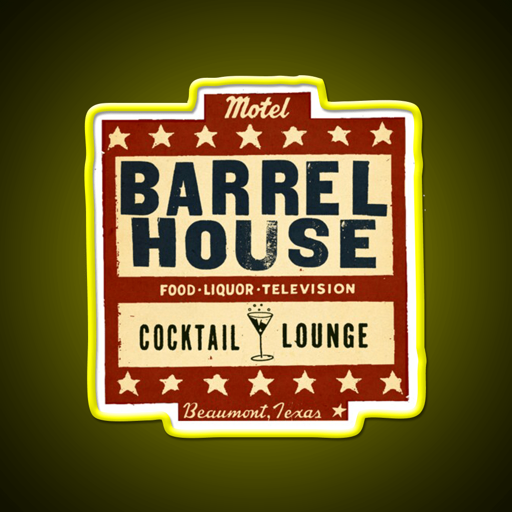 The Barrel House Motel Whiskey Drink Bar Led Neon Sign Rgb Color - Shineneon