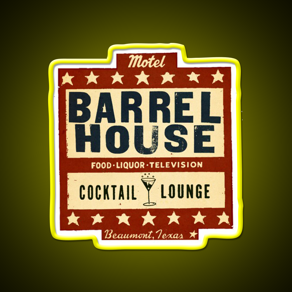 The Barrel House Motel Whiskey Drink Bar Led Neon Sign Rgb Color