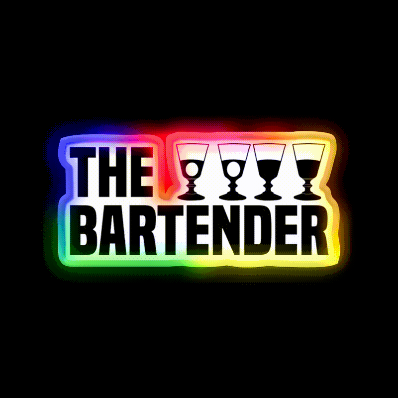 The Bartender Man Cave Bar Led Neon Sign Rgb Color