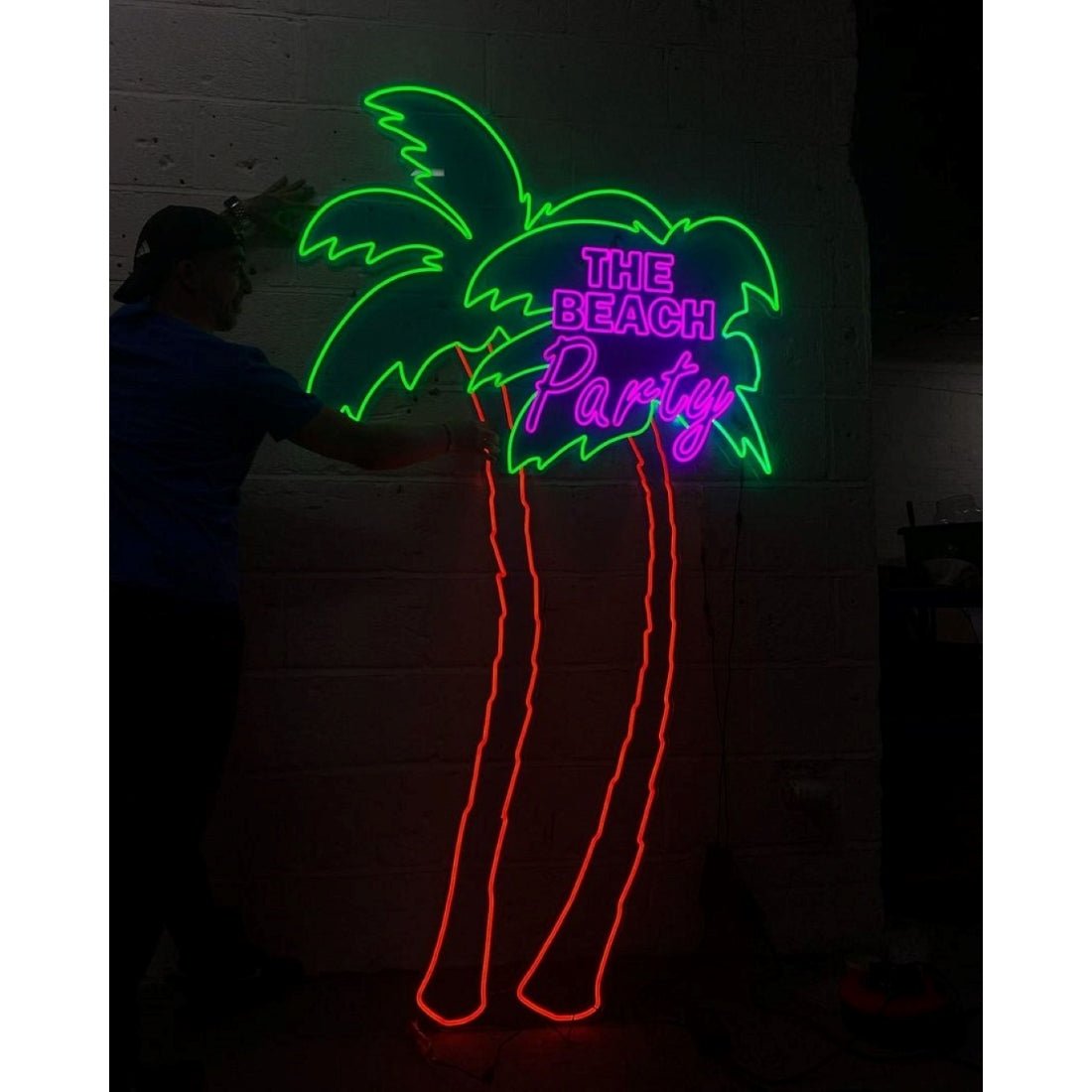 The Beach Party Palm Trees Led Sign Business Neon Sign - Shineneon