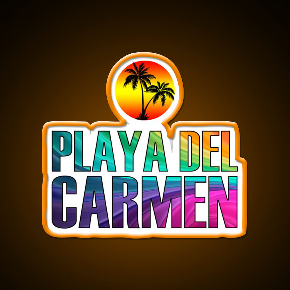 The Beach Playa Del Carmen Party Drink Tequila Led Neon Sign Rgb Color