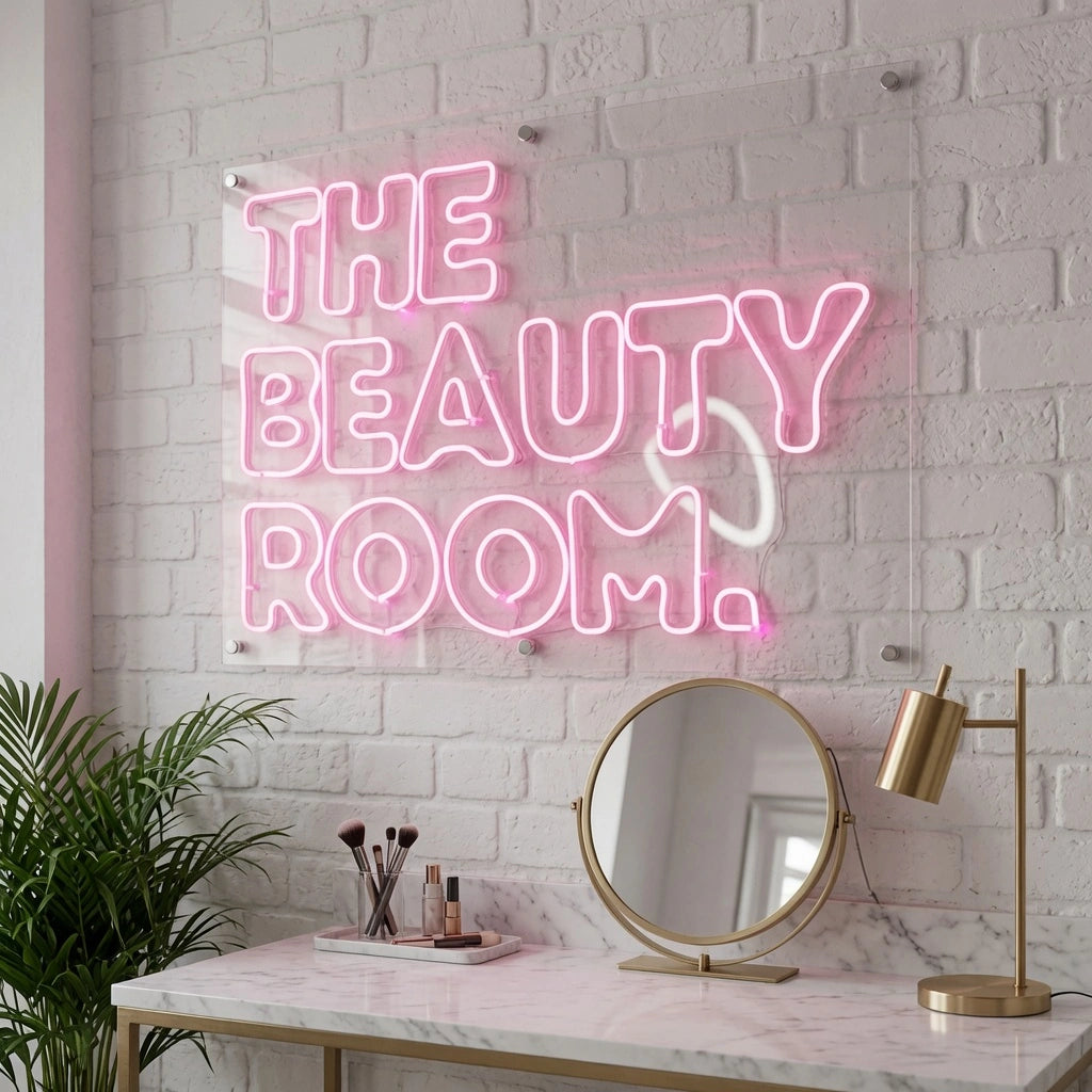 The Beauty Room Wall Decor LED Neon Sign - 03 Real Lifestyle Scene