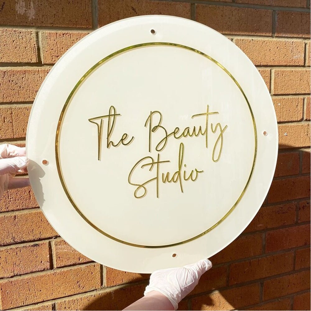 The Beauty Studio Acrylic Business Logo Sign - Shineneon