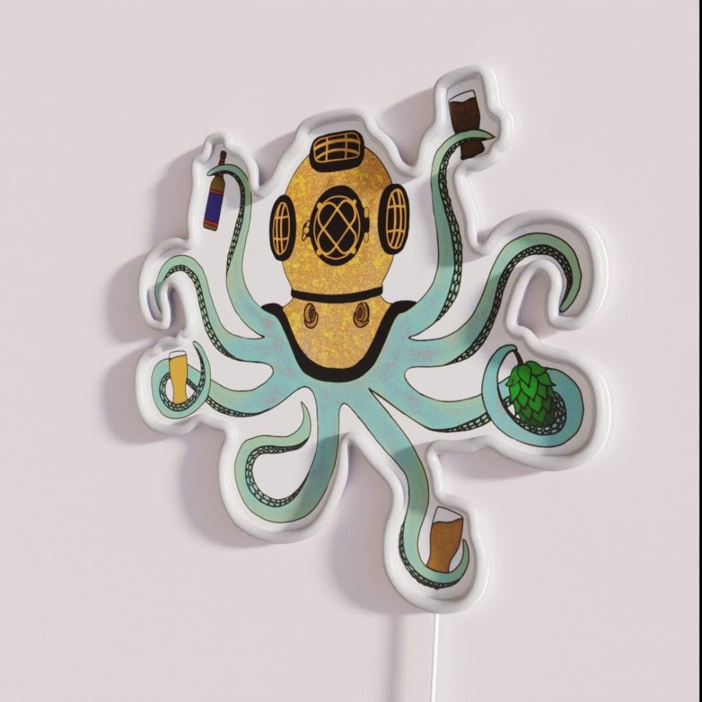 The Beer Loving Cephalopod Rgb Led Neon Sign - Shineneon