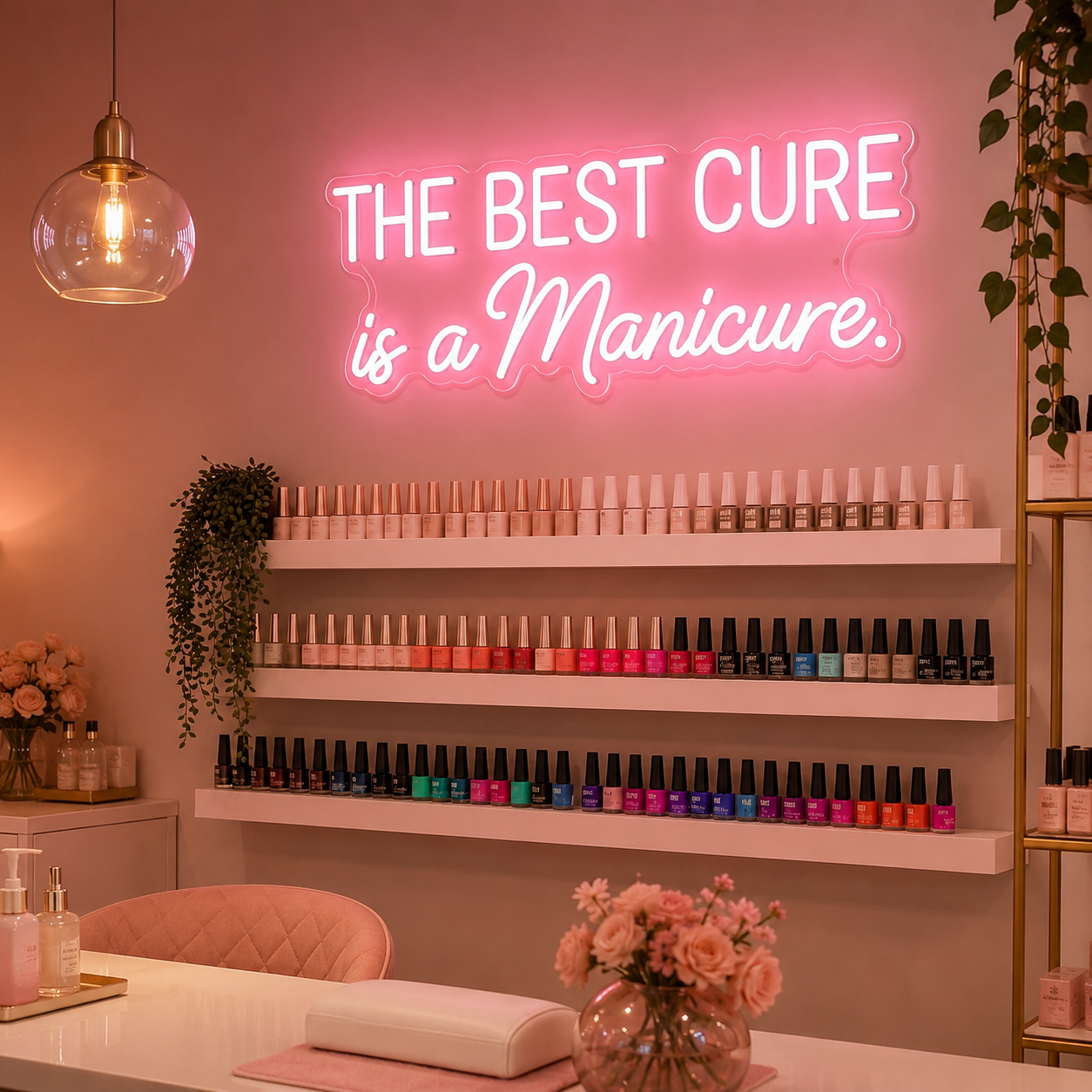 The Best Cure Is A Manicure LED Neon Sign - 02 High-Converting Product Image