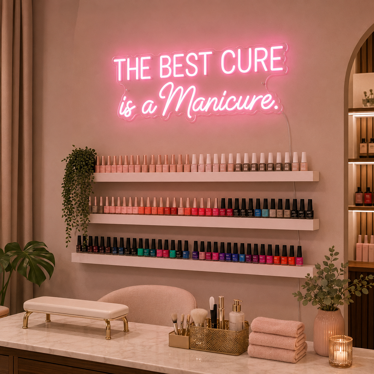 The Best Cure Is A Manicure LED Neon Sign - 03 Real Lifestyle Scene