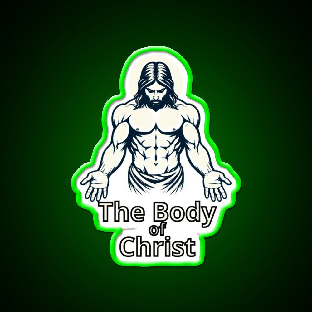 The Body Of Christ Christian Bodybuilding Gym Fitness Led Neon Sign Rgb Color