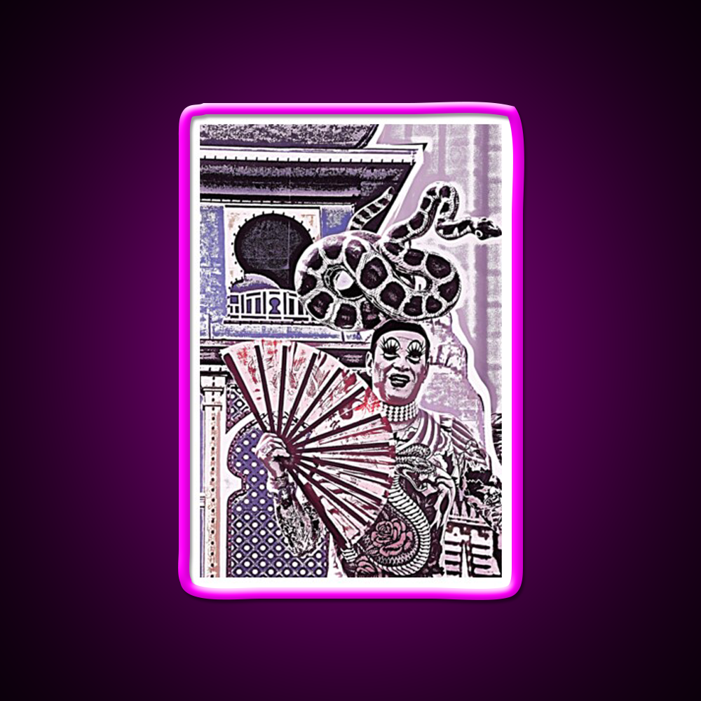 The Chinatown Clown Asian Cultural Led Neon Sign Rgb Color - Neon sign mounted on wall in room