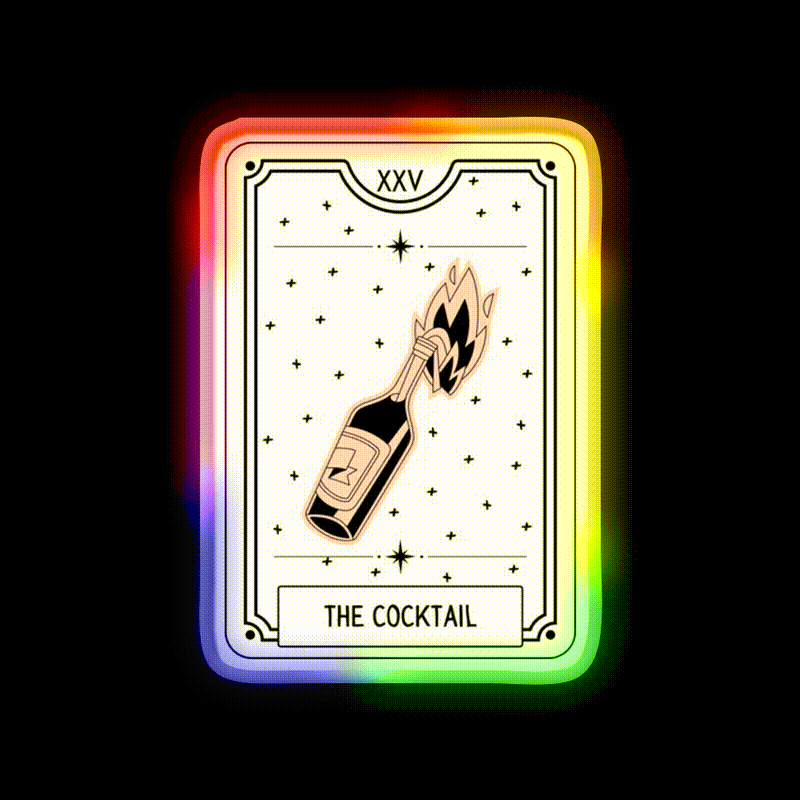 The Cocktail Bar Decor Led Neon Sign Rgb Color - LED neon sign close-up detail