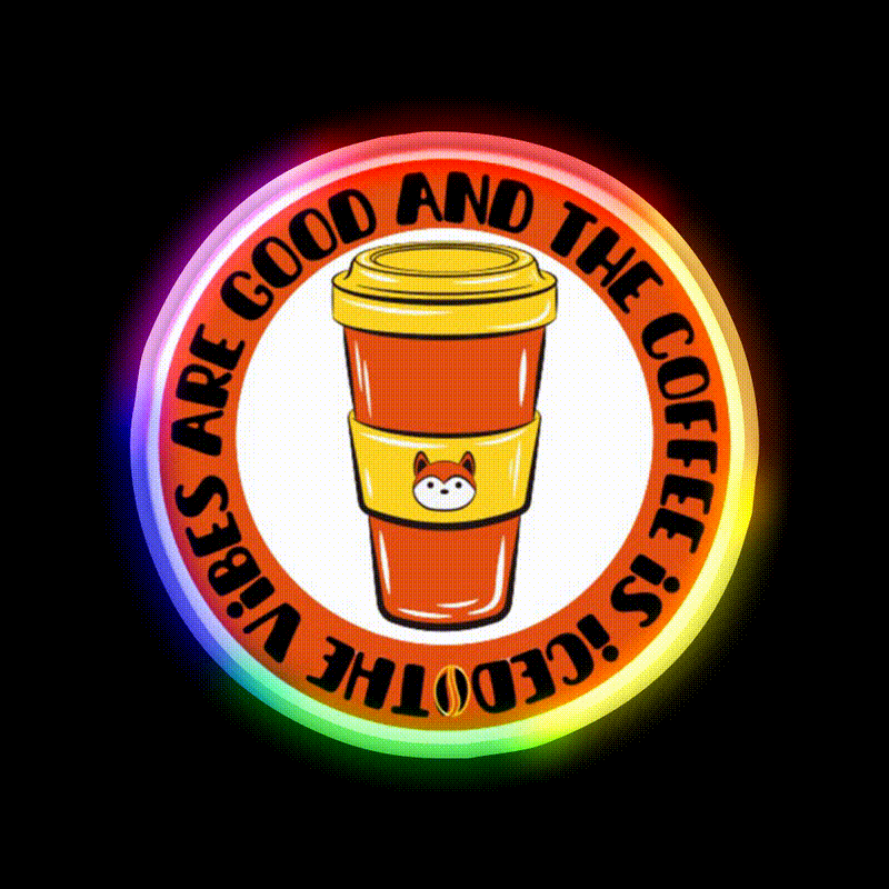 The Coffee Is Iced Cafe Led Neon Sign Espresso Bar Art Bakery Wall Art Rgb Color