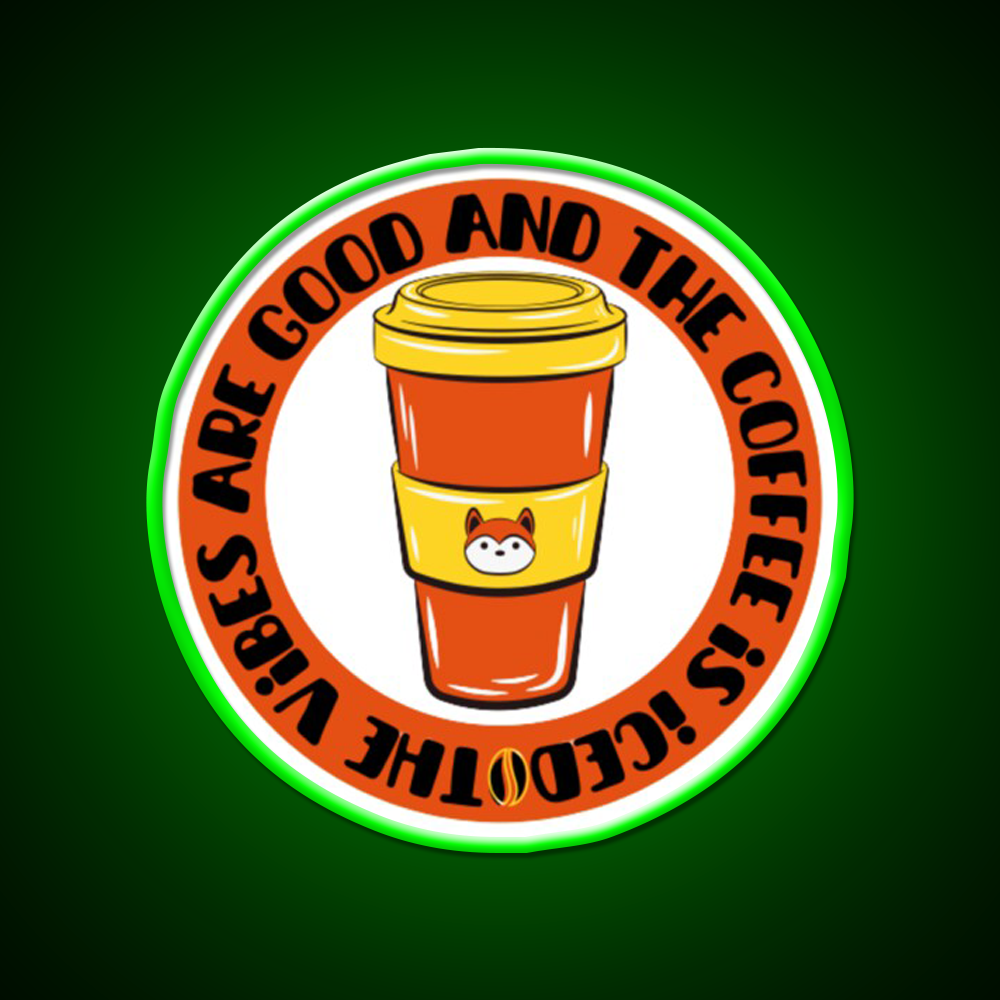 The Coffee Is Iced Cafe Led Neon Sign Espresso Bar Art Bakery Wall Art Rgb Color