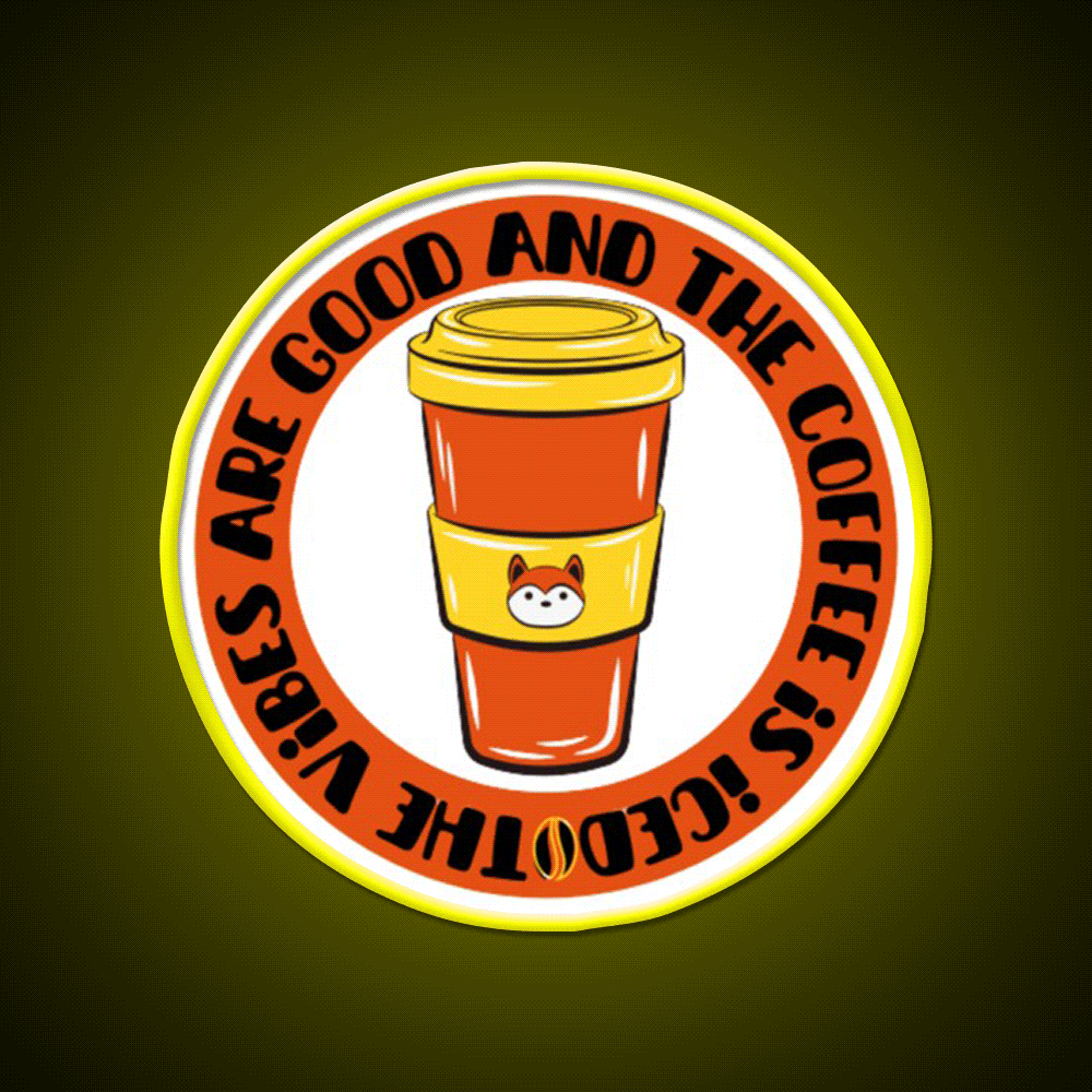 The Coffee Is Iced Cafe Led Neon Sign Espresso Bar Art Bakery Wall Art Rgb Color