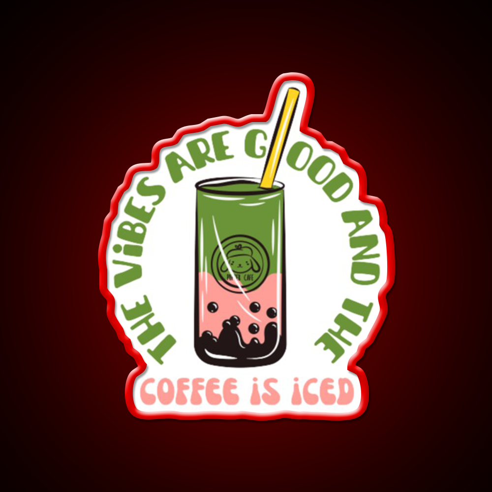 The Coffee Is Iced Cafe Led Neon Sign Espresso Bar Art Coffee Shop Led Sign Rgb Color