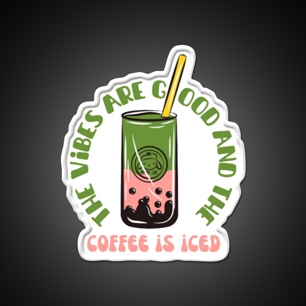 The Coffee Is Iced Cafe Led Neon Sign Espresso Bar Art Coffee Shop Led Sign Rgb Color