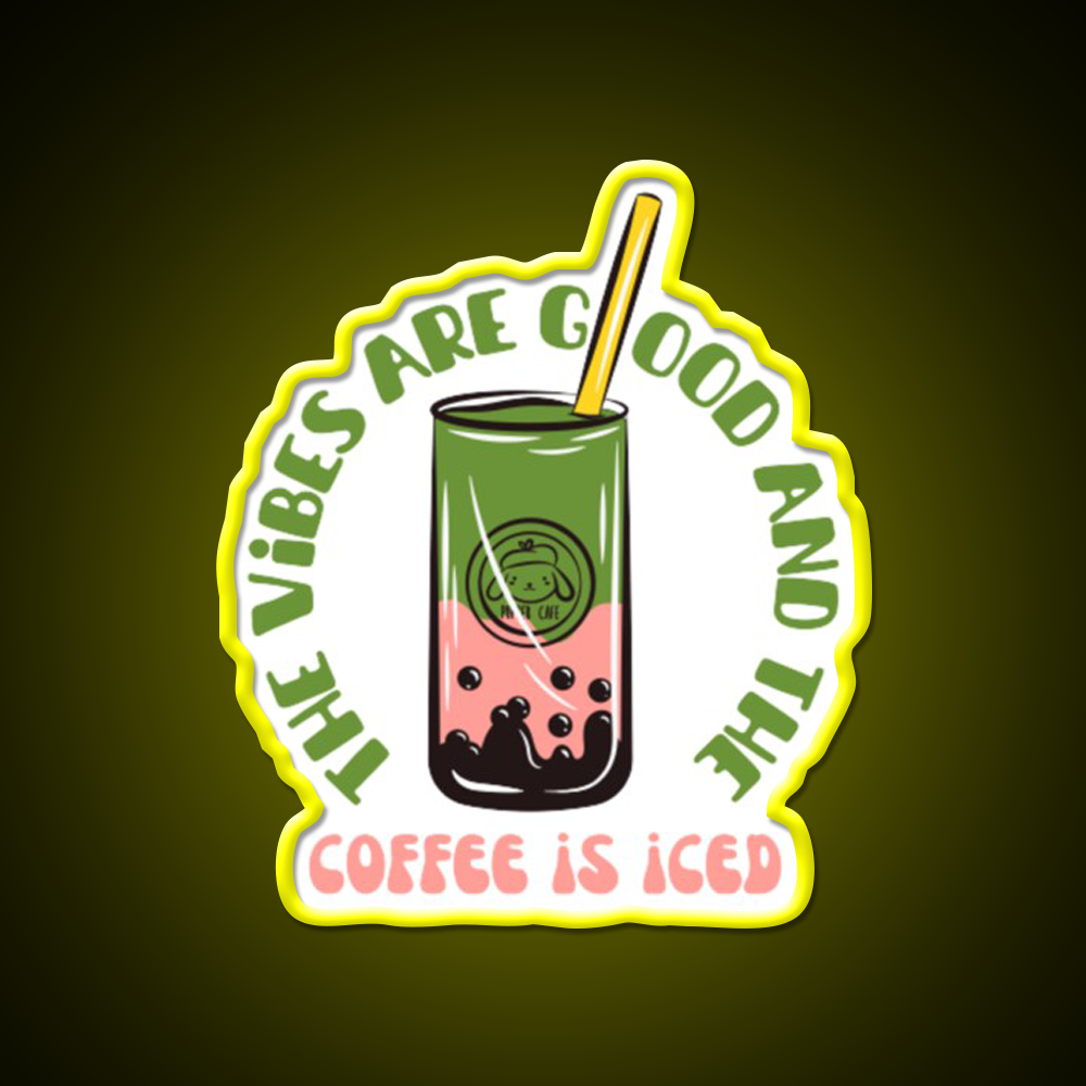 The Coffee Is Iced Cafe Led Neon Sign Espresso Bar Art Coffee Shop Led Sign Rgb Color
