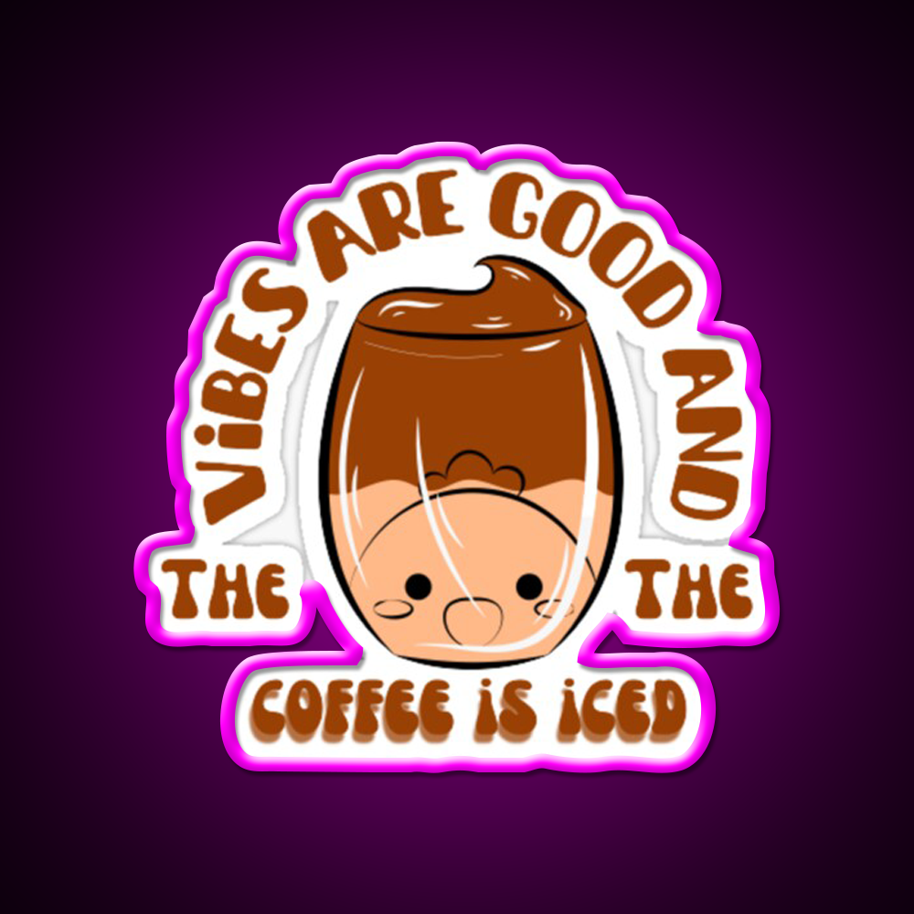 The Coffee Is Iced Cafe Led Neon Sign Espresso Bar Art Coffee Shop Neon Rgb Color