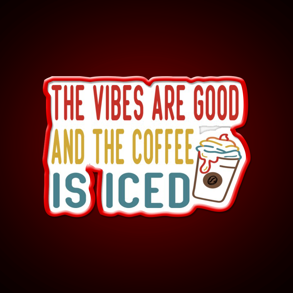 The Coffee Is Iced Cafe Led Neon Sign Espresso Bar Art For Coffee Lover Rgb Color - Shineneon