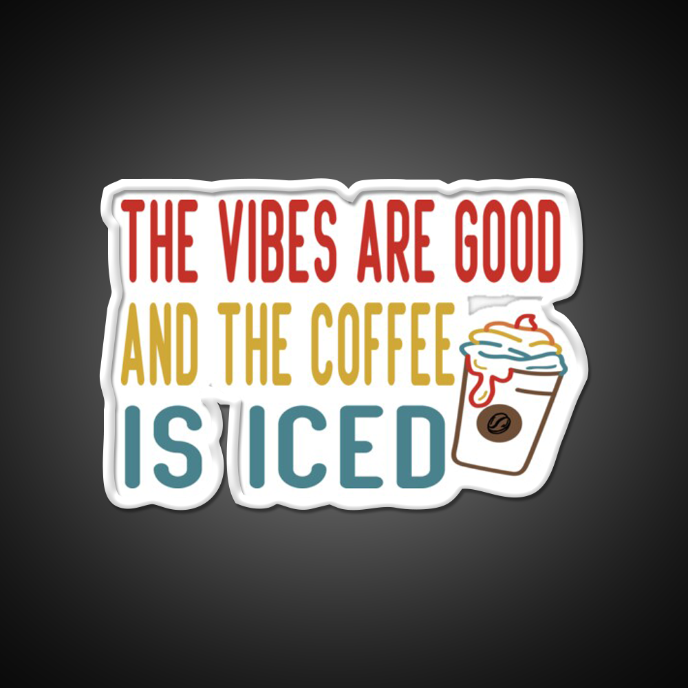 The Coffee Is Iced Cafe Led Neon Sign Espresso Bar Art For Coffee Lover Rgb Color