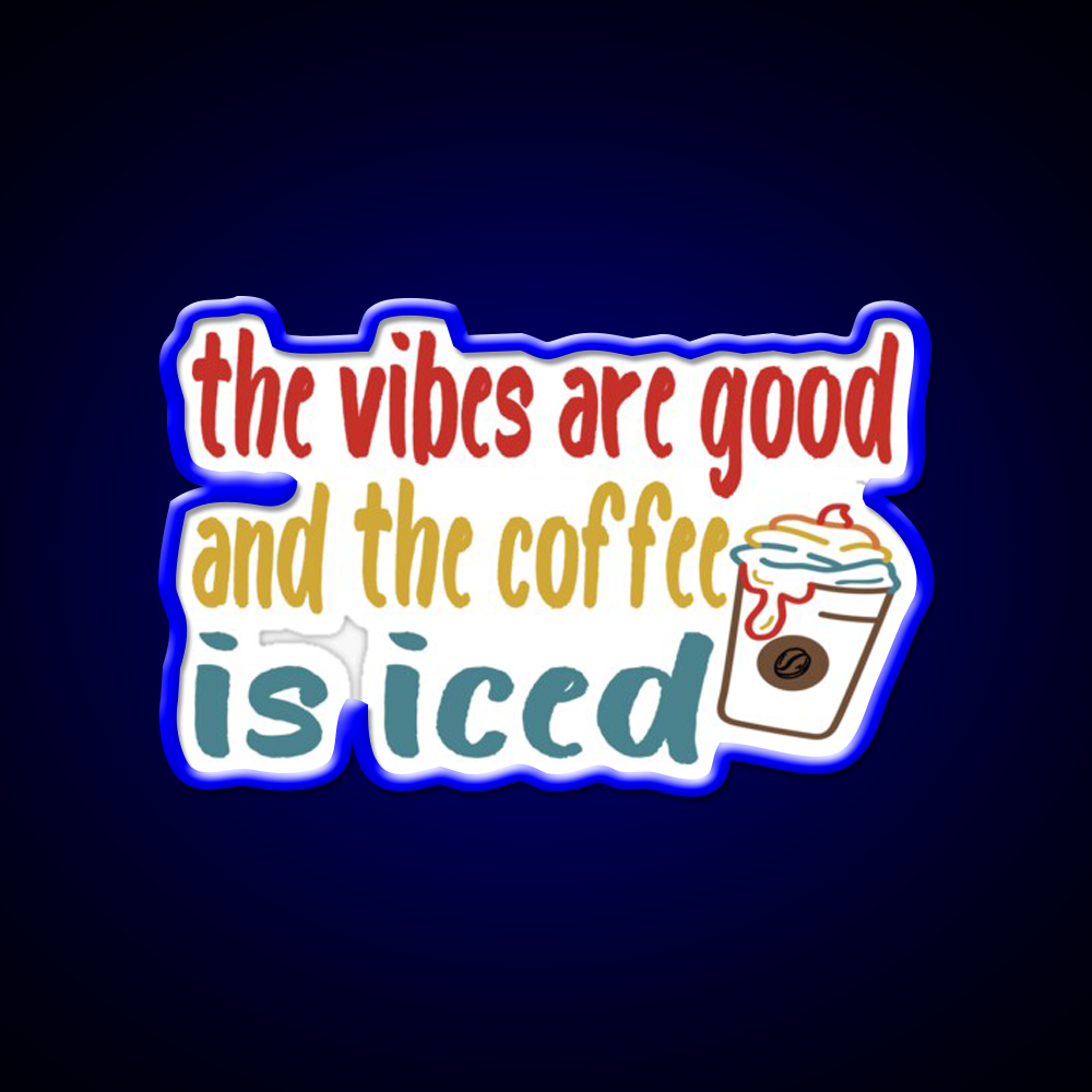 The Coffee Is Iced Cafe Led Neon Sign Espresso Bar Art For Coffee Shop Rgb Color
