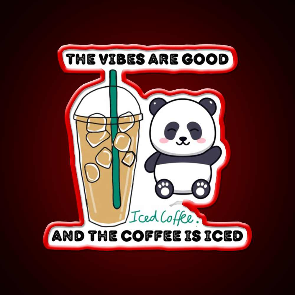 The Coffee Is Iced Cafe Led Neon Sign Espresso Bar Art For Wall Art Rgb Color - Shineneon